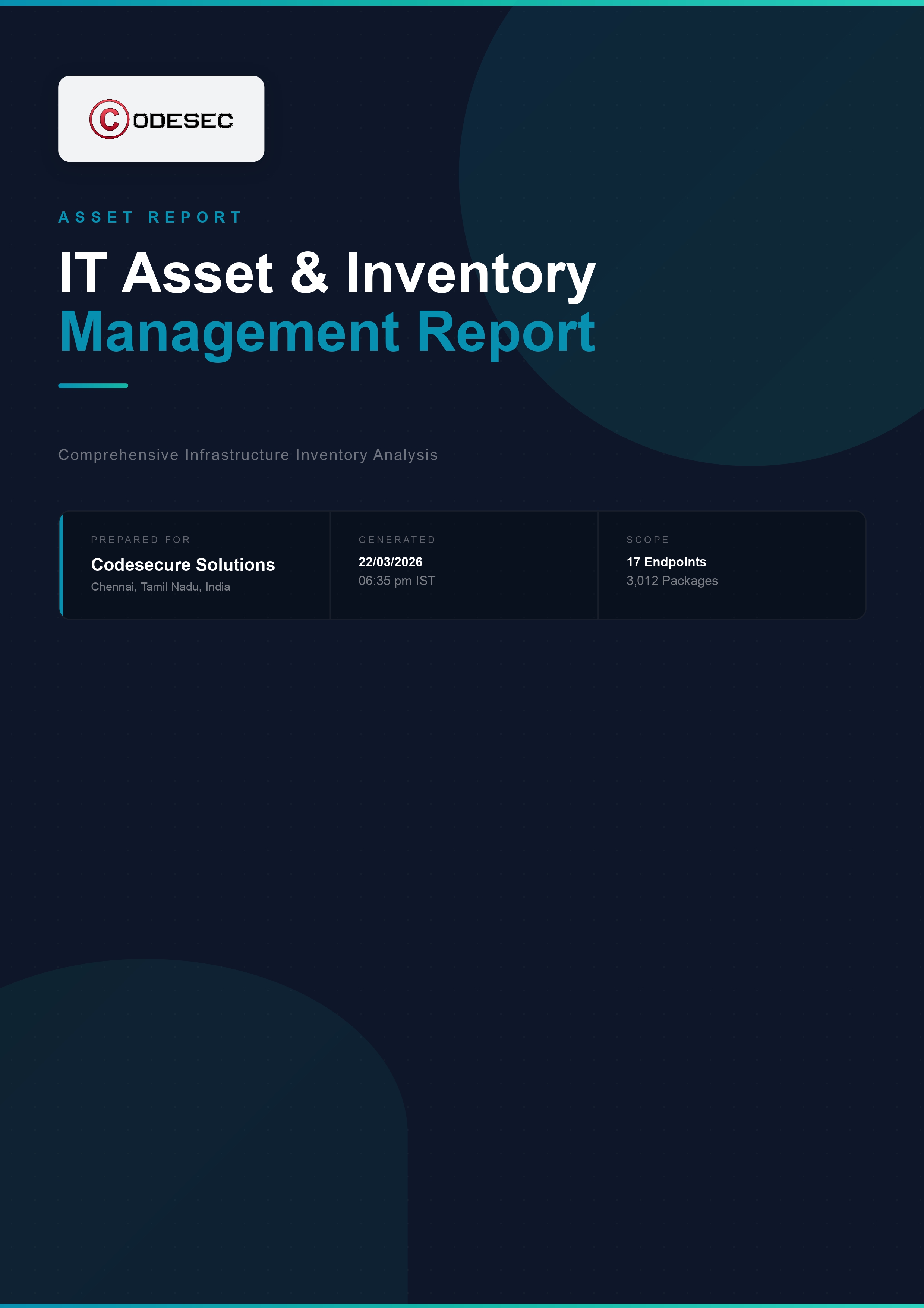 Asset Report Cover