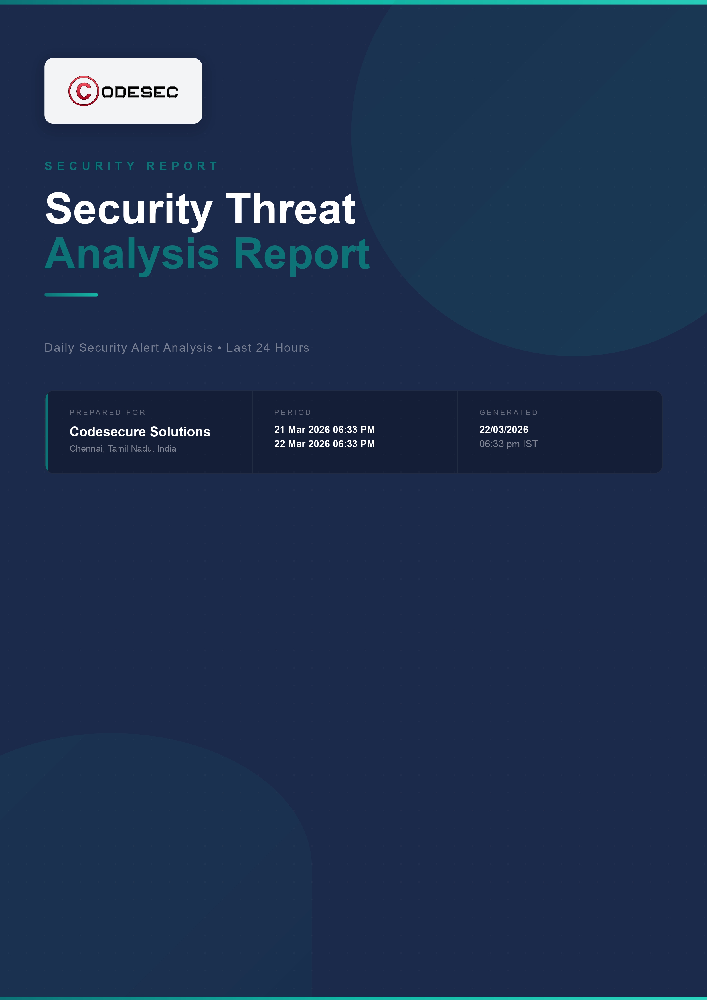 Daily Report Cover Page