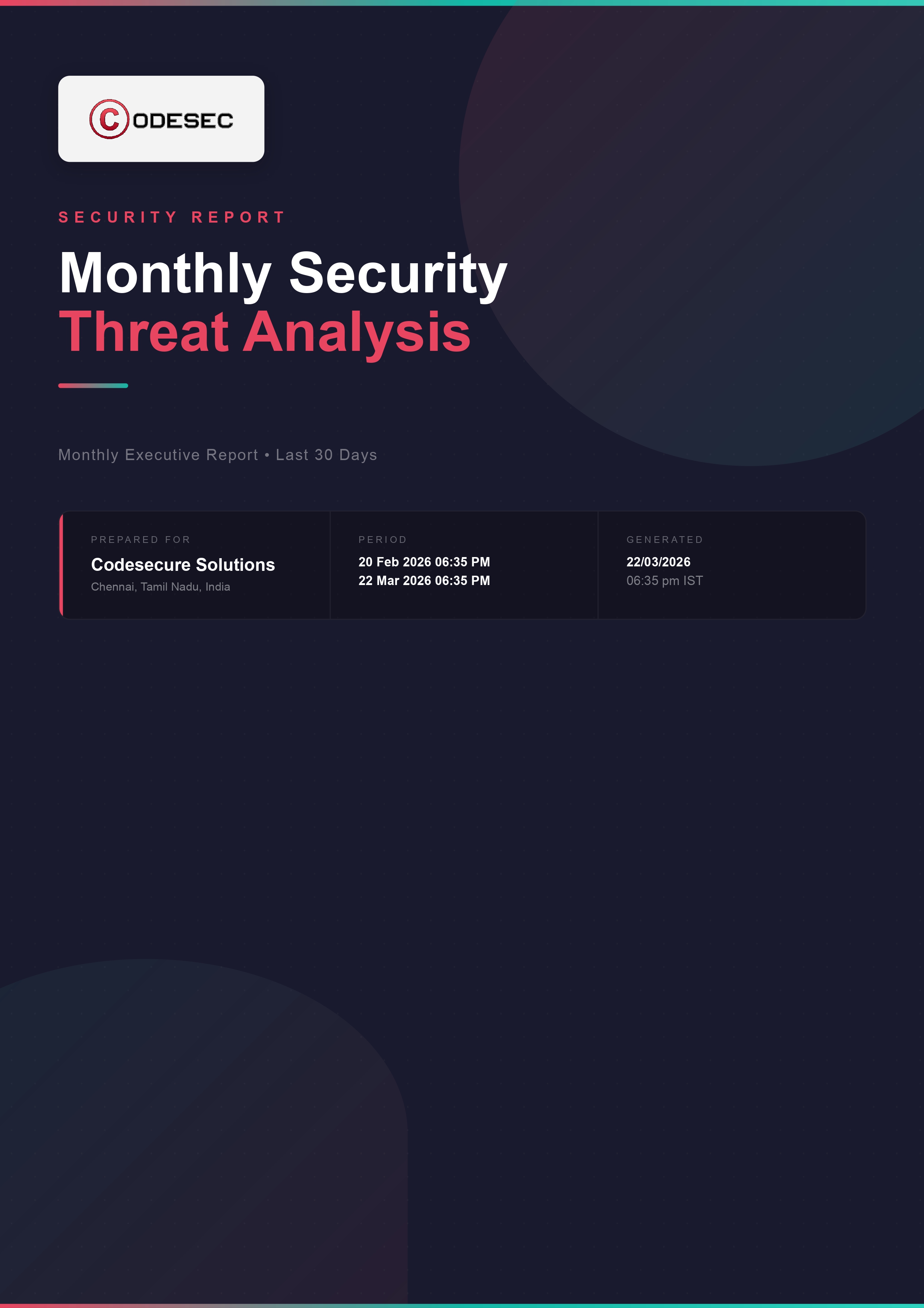 Monthly Report Cover