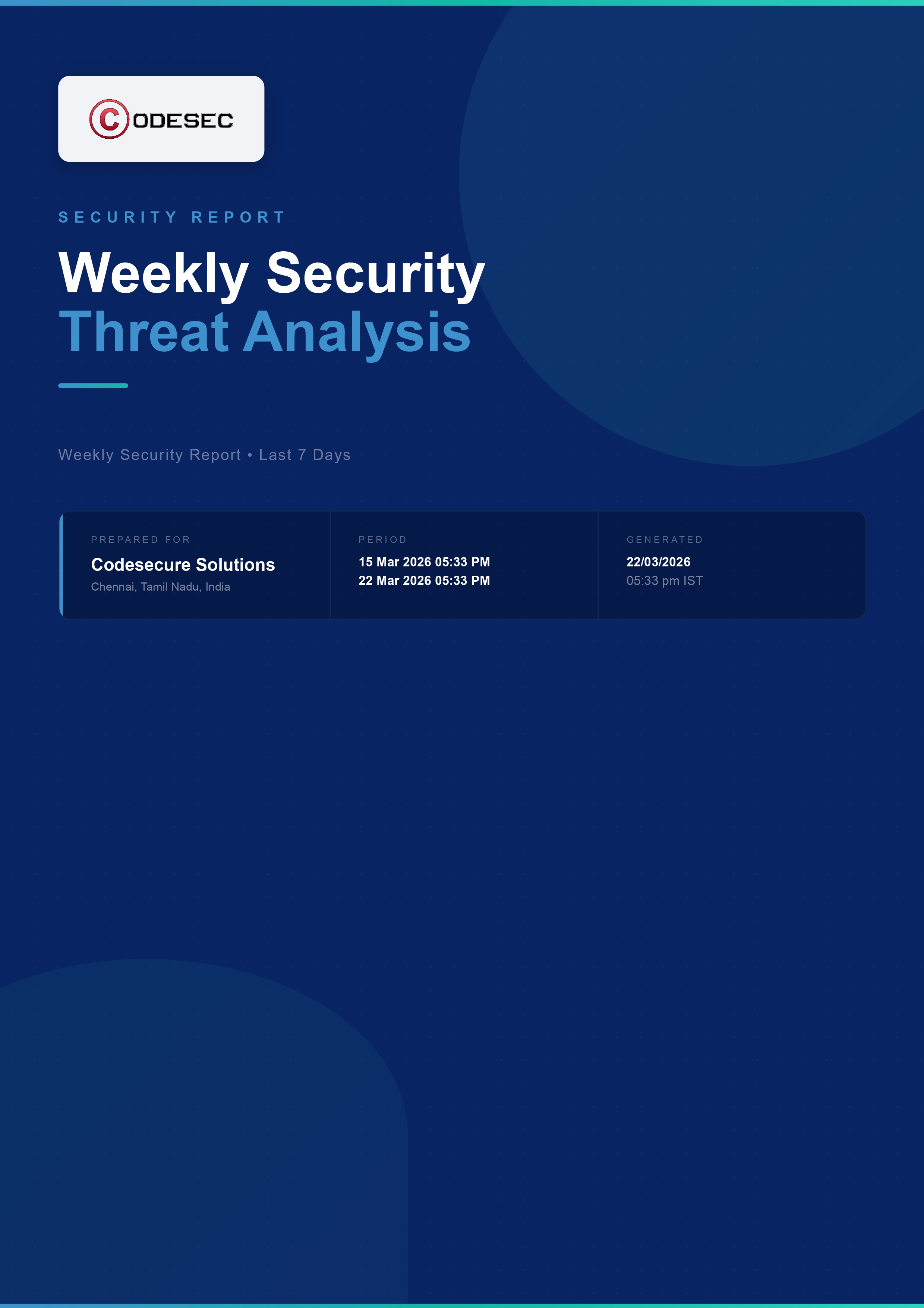 Weekly Report Cover